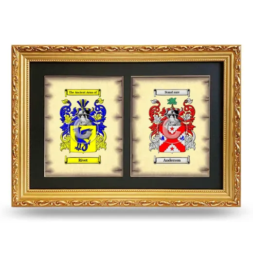 Double Coat of Arms Framed - Gold