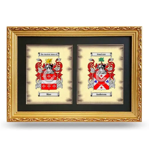 Double Coat of Arms Framed - Gold