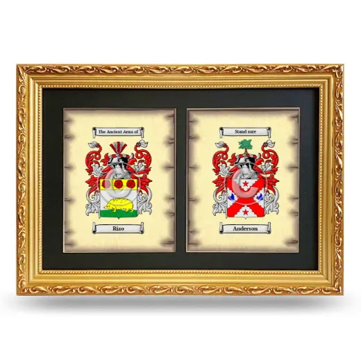 Double Coat of Arms Framed - Gold