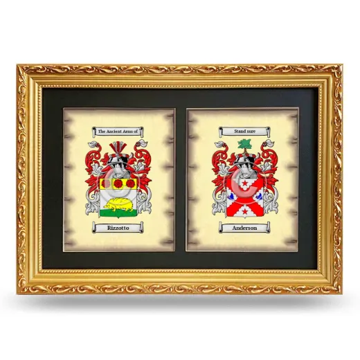 Double Coat of Arms Framed - Gold