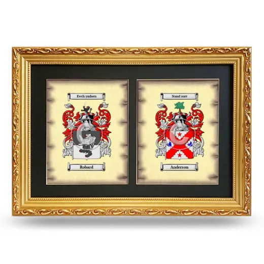 Double Coat of Arms Framed - Gold