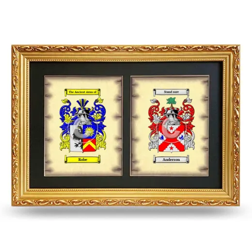 Double Coat of Arms Framed - Gold