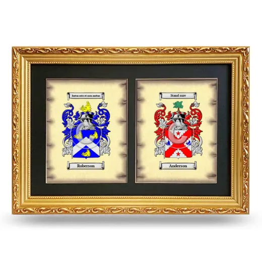 Double Coat of Arms Framed - Gold