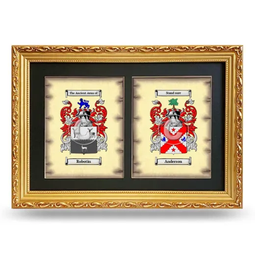Double Coat of Arms Framed - Gold