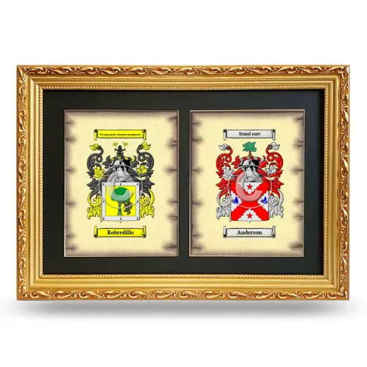Double Coat of Arms Framed - Gold