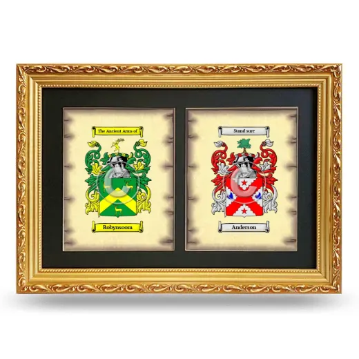 Double Coat of Arms Framed - Gold