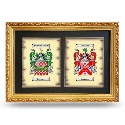 Double Coat of Arms Framed - Gold
