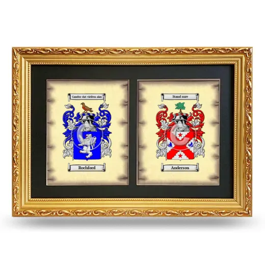 Double Coat of Arms Framed - Gold