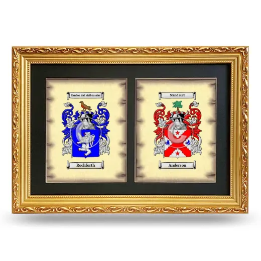 Double Coat of Arms Framed - Gold