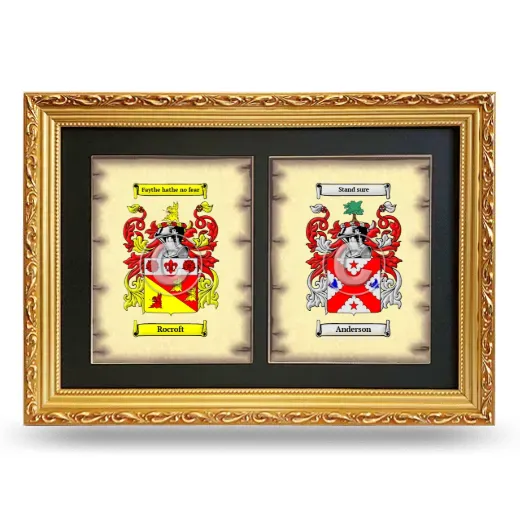 Double Coat of Arms Framed - Gold