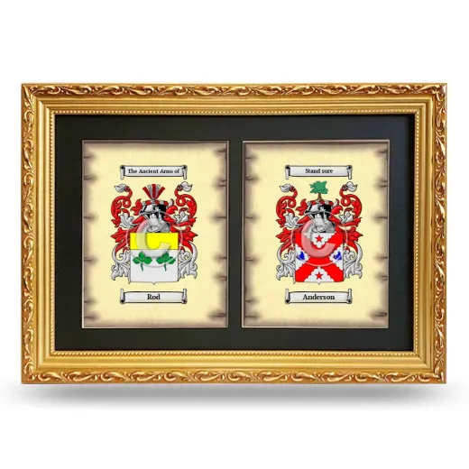 Double Coat of Arms Framed - Gold