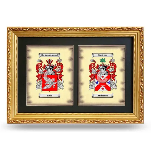 Double Coat of Arms Framed - Gold