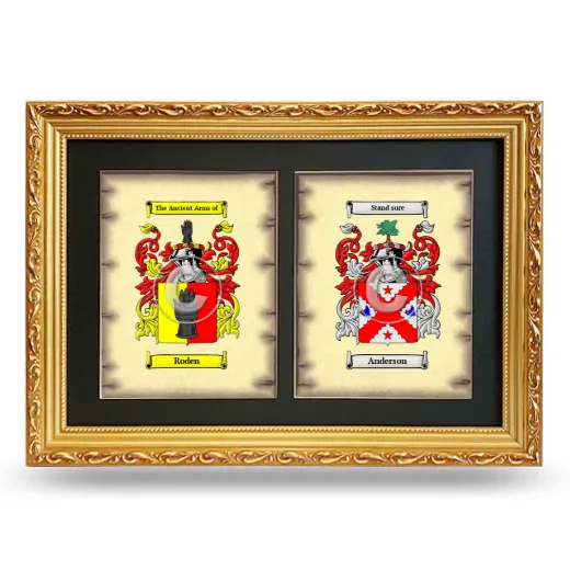 Double Coat of Arms Framed - Gold