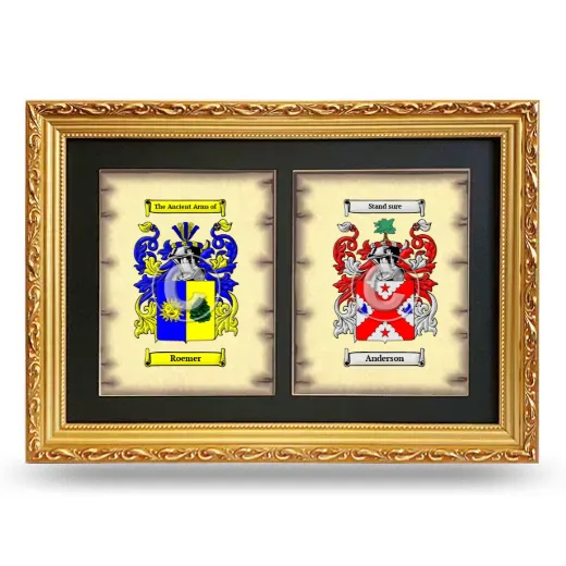 Double Coat of Arms Framed - Gold