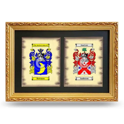 Double Coat of Arms Framed - Gold
