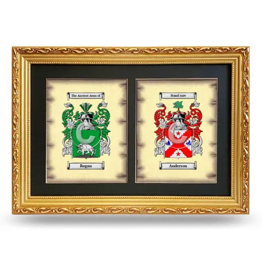 Double Coat of Arms Framed - Gold