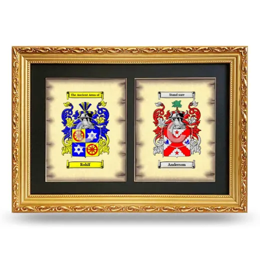 Double Coat of Arms Framed - Gold