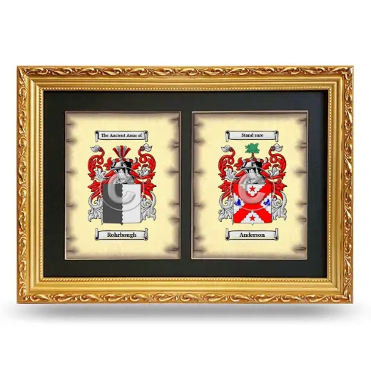 Double Coat of Arms Framed - Gold