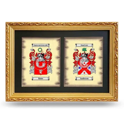 Double Coat of Arms Framed - Gold
