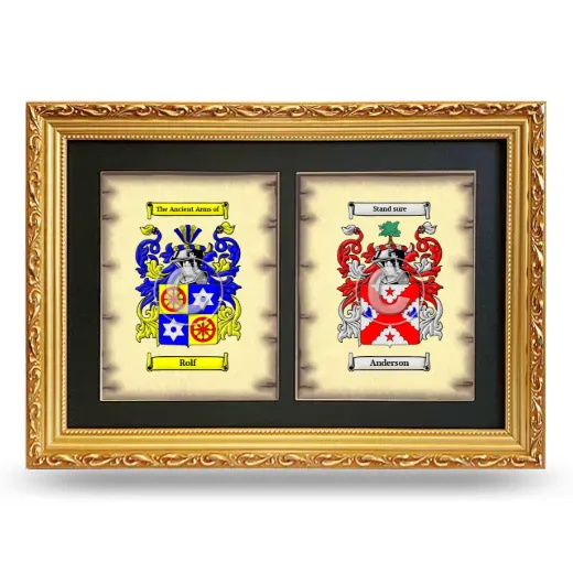Double Coat of Arms Framed - Gold