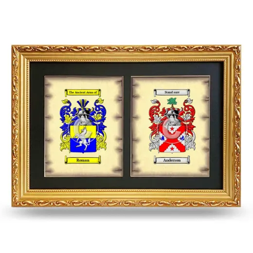 Double Coat of Arms Framed - Gold