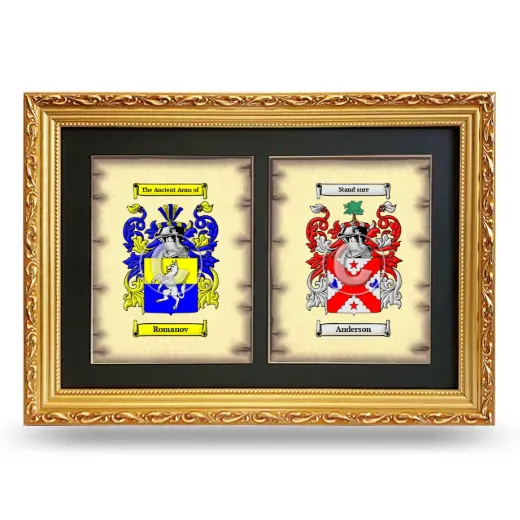 Double Coat of Arms Framed - Gold