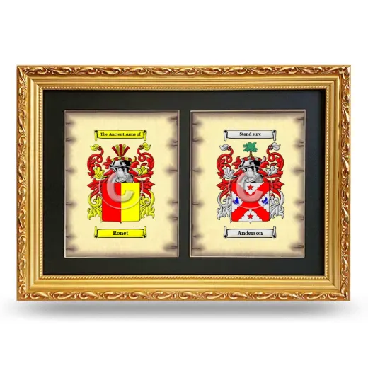Double Coat of Arms Framed - Gold