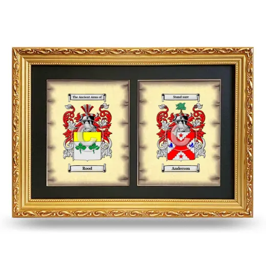 Double Coat of Arms Framed - Gold