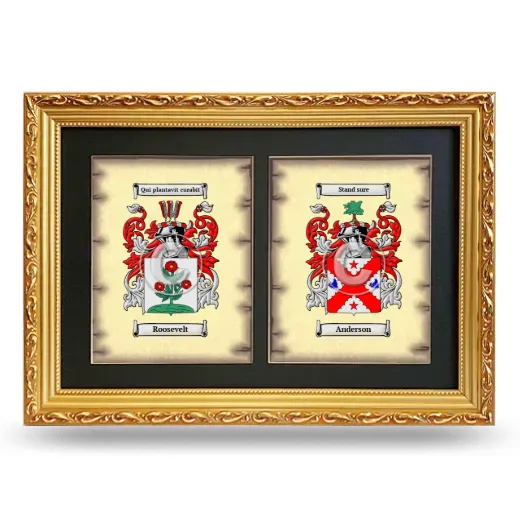 Double Coat of Arms Framed - Gold
