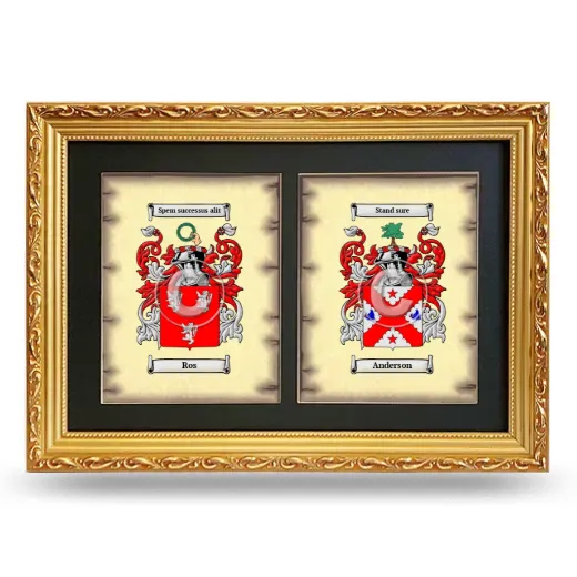 Double Coat of Arms Framed - Gold
