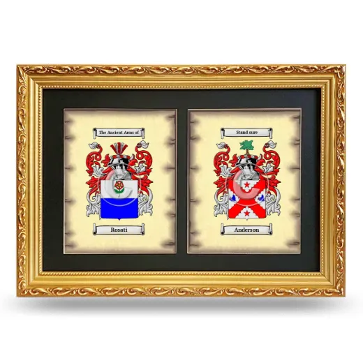 Double Coat of Arms Framed - Gold