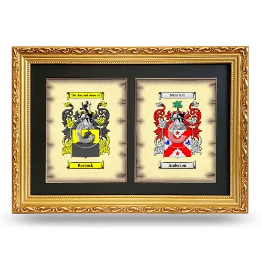 Double Coat of Arms Framed - Gold