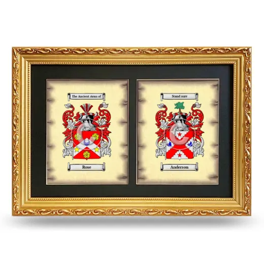 Double Coat of Arms Framed - Gold