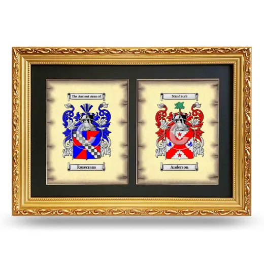 Double Coat of Arms Framed - Gold
