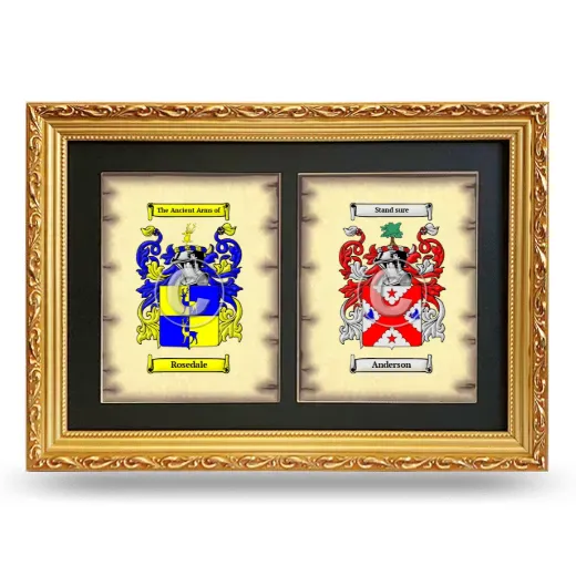 Double Coat of Arms Framed - Gold