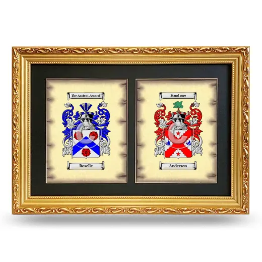 Double Coat of Arms Framed - Gold