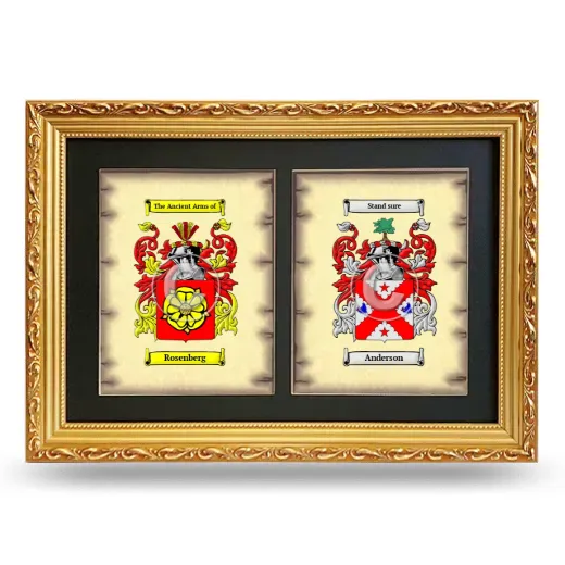 Double Coat of Arms Framed - Gold