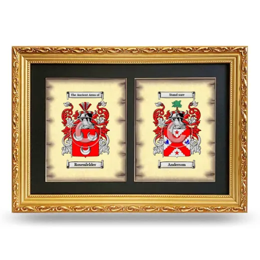 Double Coat of Arms Framed - Gold