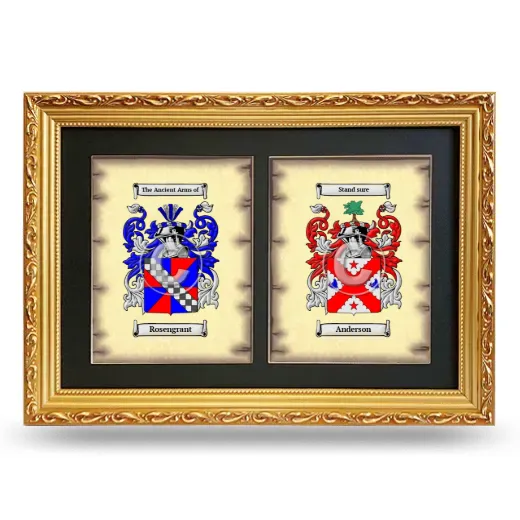 Double Coat of Arms Framed - Gold