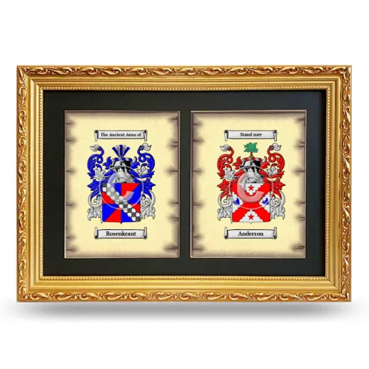 Double Coat of Arms Framed - Gold