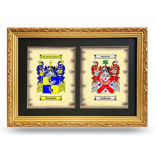 Double Coat of Arms Framed - Gold