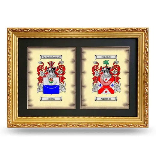 Double Coat of Arms Framed - Gold