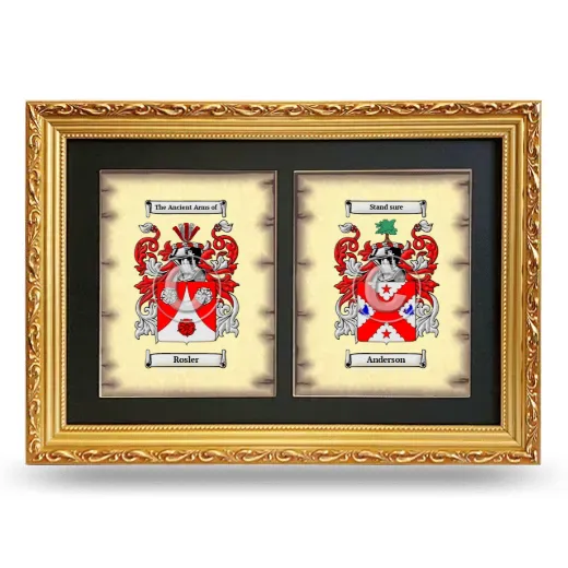 Double Coat of Arms Framed - Gold