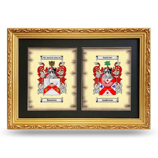 Double Coat of Arms Framed - Gold