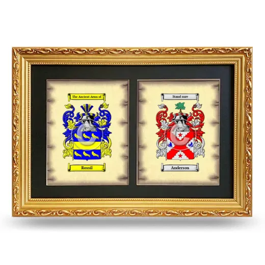 Double Coat of Arms Framed - Gold