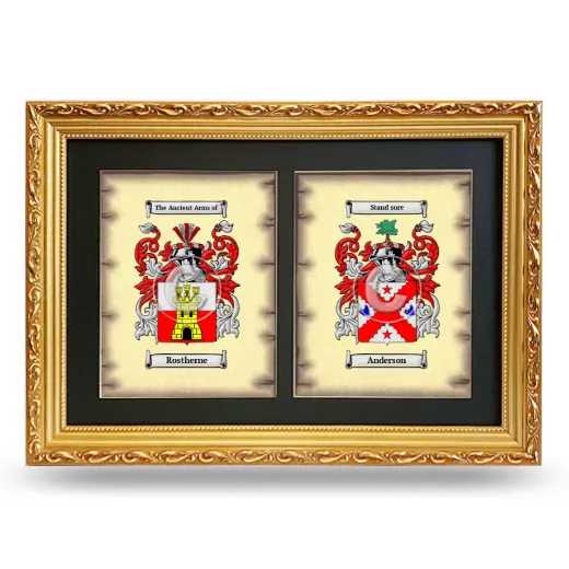 Double Coat of Arms Framed - Gold