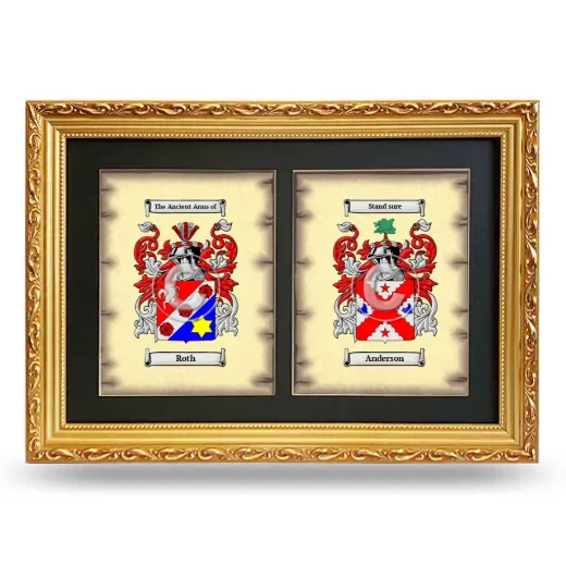 Double Coat of Arms Framed - Gold