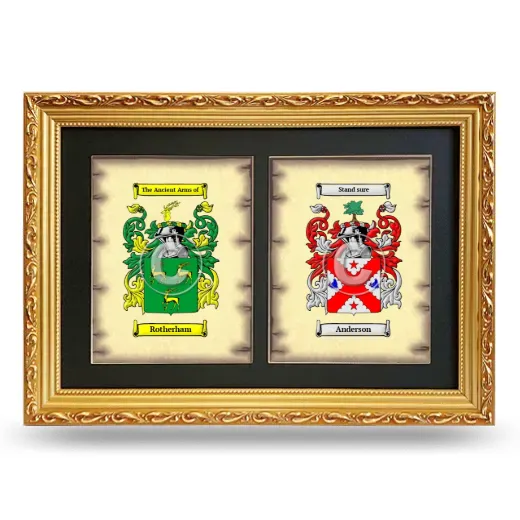 Double Coat of Arms Framed - Gold