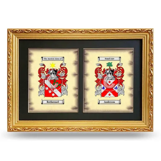 Double Coat of Arms Framed - Gold