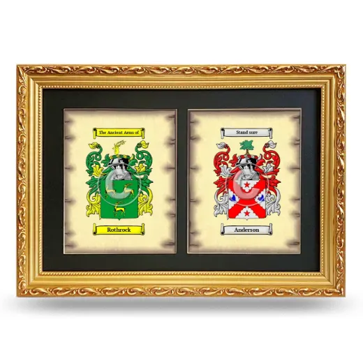 Double Coat of Arms Framed - Gold